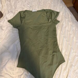 Olive Green Short Sleeve Bodysuit